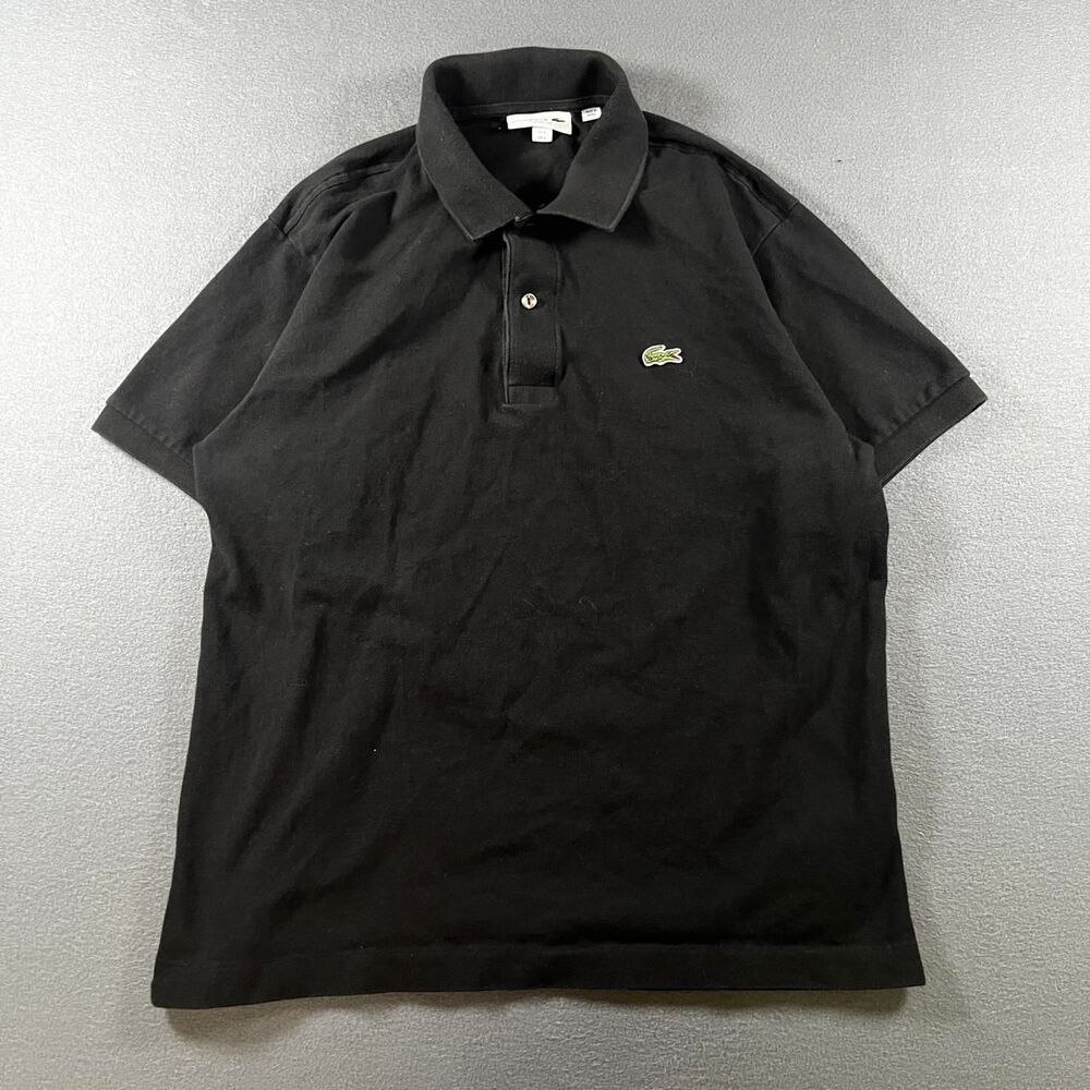 Lacoste Men's Black and Grey Polo-shirts